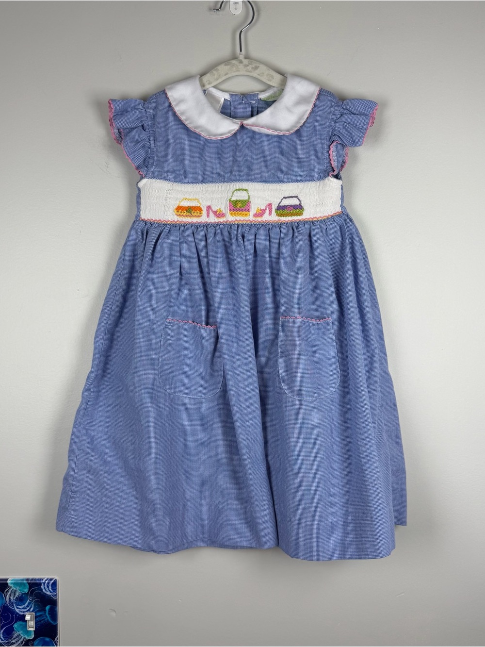 Girl’s Be Mine Blue Shopping Purse Shoes Smocked School Preppy Dress Size 3T